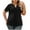 Black, variant on Womens Tops 2025 Fashion Plus Size Casual New Large Size V-Neck Short-Sleeved Color Matching Bottoming Shirt T-Shirt Top