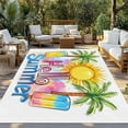 thumbnail image 3 of Fsddascl Yellow Summer Botanical Outdoor Rug for Patio/Deck/Porch, Non-Slip Large Area Rug 4 x 6 Ft, Green Palm Trees Indoor Outdoor Rugs Washable Area Rugs, Reversible Camping Rug Carpet Runner, 3 of 5