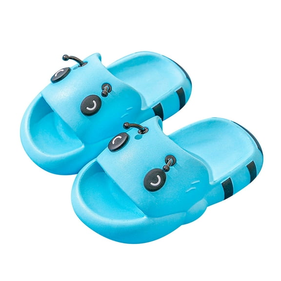 Lovskoo Toddler Slides Slipper Little Girls Slide Sandals for Kids 2-8 Years Flip Flops Comfy Shower Slippers Beach Garden Shoes Sky Blue