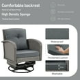 thumbnail image 5 of 3PCS Patio Bar Rocking Furniture Sets, Outdoor Bistro Table and Swivel Chair Set for Poolside, Conversation Set w/ Table, 2 Rocking Chair, Removable Cushions, Max Weight 275lbs, Gray, 5 of 8