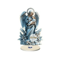 Hxlamzoo Mother's Day Rotating Acrylic Ornament - 360° Waterproof Desk Decor with Calming Blue Design, Easy-Clean Home Office Decoration Gift for Moms