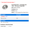 thumbnail image 2 of Front Brake Rotor - Compatible with 1988 - 1995 Isuzu Pickup RWD 1989 1990 1991 1992 1993 1994, 2 of 2