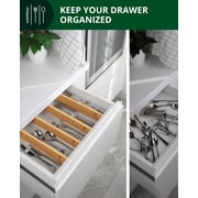 Royal Craft Wood Expandable Bamboo Drawer Dividers – 4-Pack Adjustable Organizer Separators for Kitchen, Bedroom, Dresser, Bathroom, Cabinet & Office Storage (17–22, Natural)