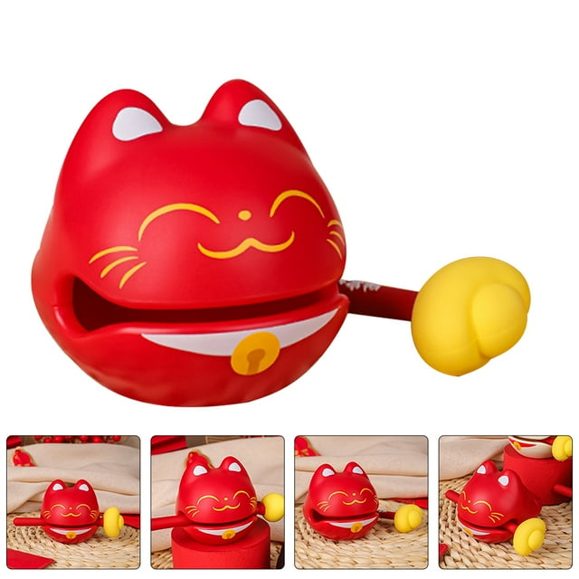 FESTFENDS 1 Set Small Temple Block Wooden Red Percussion Instrument Stress Relief Office Use Adults