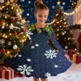 thumbnail image 2 of SuTry Girls Christmas Printed Long Sleeve Twirly Skater School Recital Dress Long Sleeve Round Neck Dress for Kids 4-15 Years(Multicolor#2,12-13 Years), 2 of 5