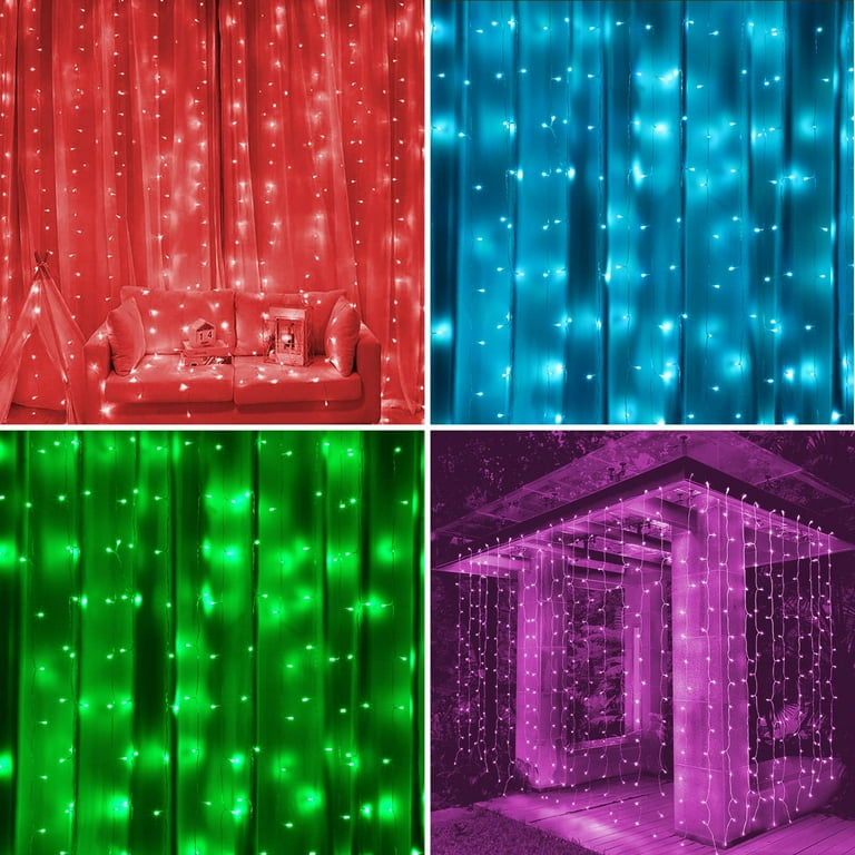 Color changing 2024 curtain string lights