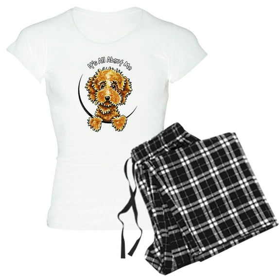 CafePress - Cockapoo Tan IAAM Pajamas - Women's Short Sleeve Print T-Shirt and Pants Light Cotton Pajama Set