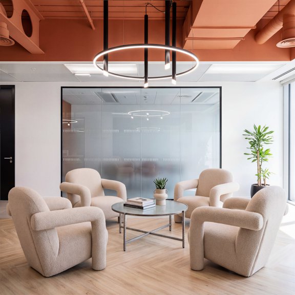 Vetro Coffee Table Silver Coffee Table, Modern Style, Rippled Glass round shape tabletop, Steel, Indoor Living