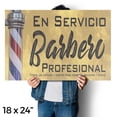 thumbnail image 4 of En Servicio Barbero Profesional Vinyl Decal 2 Pack of 18 Inch x 24 Inch Weatherproof Heavy-Duty Adhesive Backing | Spanish Barber Sign, Grooming Services, Professional Look | Made in, 4 of 6