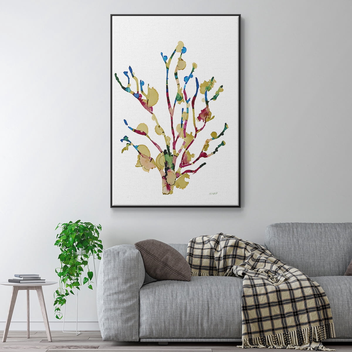 Sea Coral III Framed Premium Gallery Wrapped Canvas - Ready to Hang - 25 x 37 - Black Floating Frame