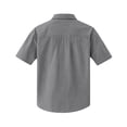 thumbnail image 7 of Domuza Mens Corduroy Textured Short Sleeve Shirts Casual Solid Button Polo Shirt Comfy Wrinkle Free Tops Gray S, 7 of 7