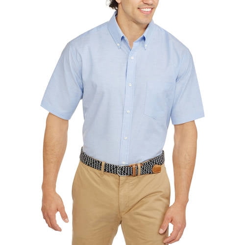 GEORGE - George Men's and Big Men's Short Sleeve Oxford Shirt up to 3XL - Walmart.com - Walmart.com