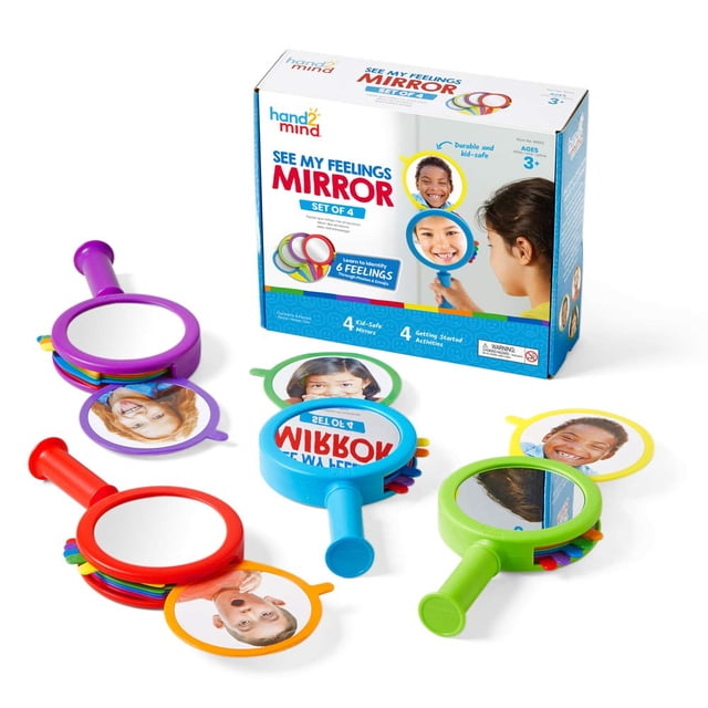 Juego de 4 unidades Mirror hand2mind See My Feelings Play Therapy para niños