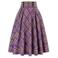 thumbnail image 1 of Jupes pour Femmes Jupes pour Femmes Longues Danse pour Filles Mini Jupe en Jean Jupe Dames 2024 à Carreaux à la Mode Décontractée Rétro Robe de Cour Plissée Mi-Violet G, 1 of 5