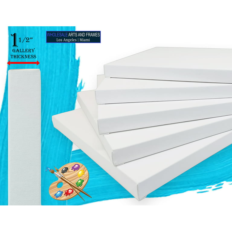 18 x 24 inch Stretched Canvas 12-Ounce Triple Primed, 18-Pack -  Professional Artist Quality White Blank 3/4 Profile, 100% Cotton,  Heavy-Weight Gesso