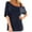 Dark Blue, variant on Buigttklop Womens Tops for Summer Sleeve Casual T-Shirt Top Short Sleeve Skew Collar Blouses