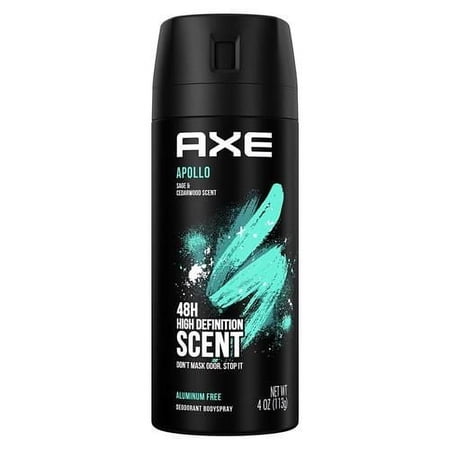 Axe Apollo Body Spray Deodorant Sage & Cedarwood For Long-Lasting Odor Protection, Deodorant For Men Formulated Without Aluminum 4.0 Oz Packaging May Vary - Pack of 2