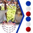 thumbnail image 2 of Blue decorations for Party, Fourth of July decorations, Pom Pom Garland, Outdoor Porch decor, Front Porch decorations Outdoor, Red decorations, 1.5 in Diameter, 72 in, 1 Pc, 2 of 6