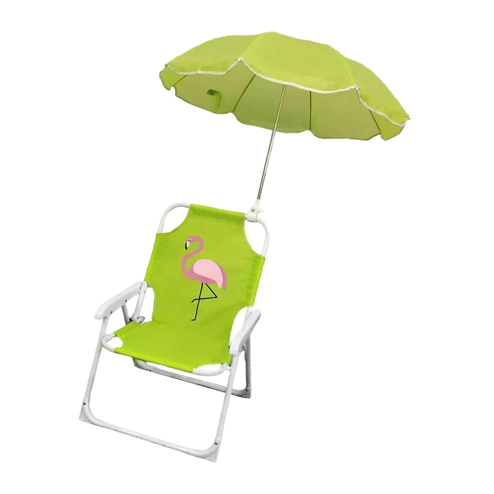 Koolsoo Kids Camping Chair With Umbrella Beach Chair For Camping Backpacking Fishing Flamingo Other 52cmx35cmx38cm