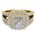 thumbnail image 4 of 14K Gold Wedding Rings Set Diamond Bridal Sets Cushion Halo Style 1.10 CTW (G,SI), 4 of 5