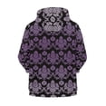 thumbnail image 4 of POLERO Girls Cute Graphic Print Zip Up Hoodies with Pocket Purple Gothic Floral Print Comfort Soft Hooded Sweatshirts Winter Warm Fleece Jacket 8-10 Years, 4 of 7