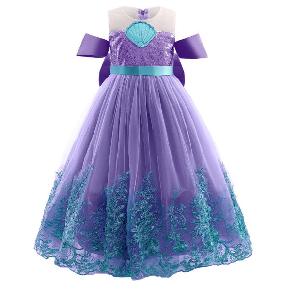 Girls Sequins Mermaid Princess Dress Kids Mermaid Costume Dress Up