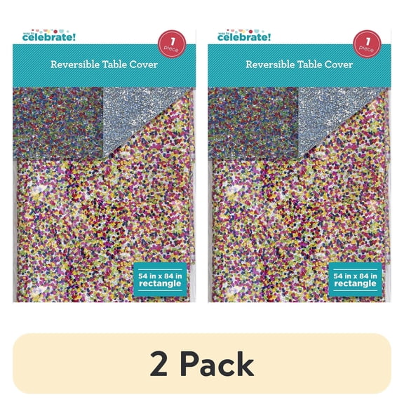 (1 pack) 84IN x 54IN Prismatic Dots Foil Table Cover, Multicolor, by Way to Celebrate