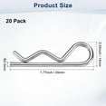 thumbnail image 3 of Uxcell 20-Pack R-Shaped Cotter Pin, M2.5x45mm Stainless Steel Hairpin Hardware Spring R Clips Heavy Retainer Pins, 3 of 7