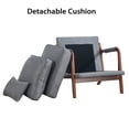 thumbnail image 5 of Ebello Mid-Century Modern Accent Chair, Upholstered Reading Armchair with Side Storage Pocket & Waist Cushion for Living Room Bedroom, Easy Assembly, Gray, Set of 2, 5 of 10