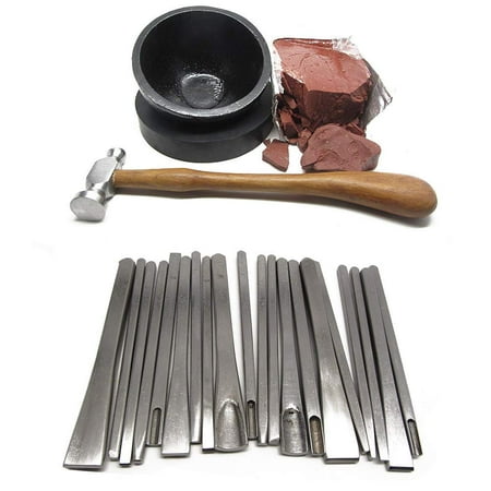 

Roll over image to zoom in 5 Bowl Pad Red Pitch & Chasing Hammer |Silversmith | Goldsmith | Metalsmith | Tool Set