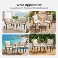 thumbnail image 6 of Gianna 3 Piece Outdoor Patio Furniture Set, Wicker Bistro Chairs with Glass Top Table for Apartment Balcony, Small Backyard, Porch and Deck, Beige, 6 of 7