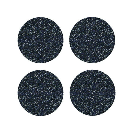 

Leather Coasters with Heat-resistant for Drinks Night blue glitter print -标题2 Round Shape