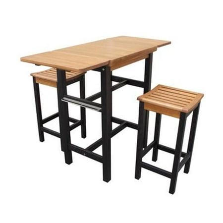 Kitchen Island Table Two Stool Set Walmart Com