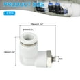 thumbnail image 2 of M5 Push to Fitting, 2 Pack 8mm Pneumatic Air Quick Connector Male Thread 90 Degree 4mm Tubing Elbow Air Tube Fitting Pneumatic Quick Adapter, White, 2 of 7