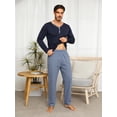 thumbnail image 2 of CHAOJISHE Mens Pajama Pants 100% Cotton Pajama Pants Lightweight Pjs Bottoms Sleepwear Soft Lounge Pajama Bottoms for Men Dark BLUE SIZE:XXL, 2 of 8