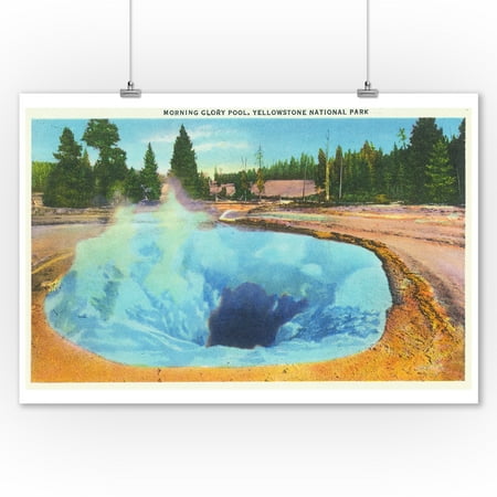 Morning Glory Pool Yellowstone Nat'l Park, Wyoming - Morning Glory Pool View # 2 (9x12 Art Print, Wall Decor Travel Poster) ()