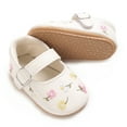 Mildsown Baby Girls Mary Jane Flats Flower Embroidered Princess Dress
