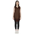 thumbnail image 2 of Moomaya Solid V-neck Tunic TankTopFor Womens Sleeveless SummerTopsAsymmetric Hem, 2 of 7