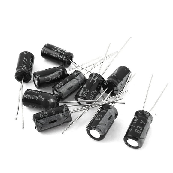 10Pcs 63V 47uF 105C Radial Electrolytic Capacitor 6mm x 12mm
