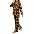 thumbnail image 2 of FOR U DESIGNS Thanksgiving Pumpkin Womens Nightwear Sets Button Front 2 Piece Long Sleeve Button Up Pajamas for Women Size 2XL Button Down Jogger Loungewear Pjs, 2 of 6