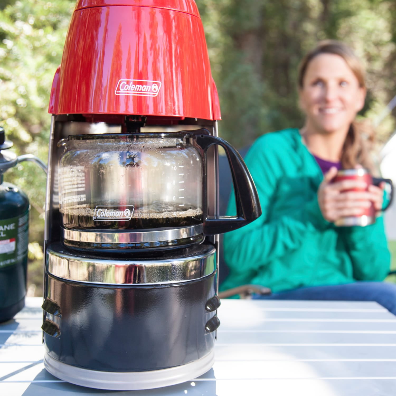 Coleman QuikPot Propane Coffee Maker, Red