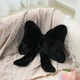 thumbnail image 7 of 2 Pack Black Soft Furry Bow Throw Pillows Home Decor For Bed Couch Living Room, 7 of 7