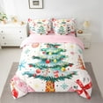 thumbnail image 2 of jejeloiu Chic Christmas Tree Bedding Comforter Set 7pcs,Colorful Xmas Ball Queen Bedding Sets,Rainbow Snowflake Queen Sheet Sets For Girls,Microfiber Bedroom Decor Reversible, 2 of 8