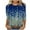Blue, variant on Ichuanyi Womens Tops, Fall and Winter Women's Plants Print Long Sleeve Tops Loose Blouse Casual O-Neck Graphic Tee Shirts Tunic