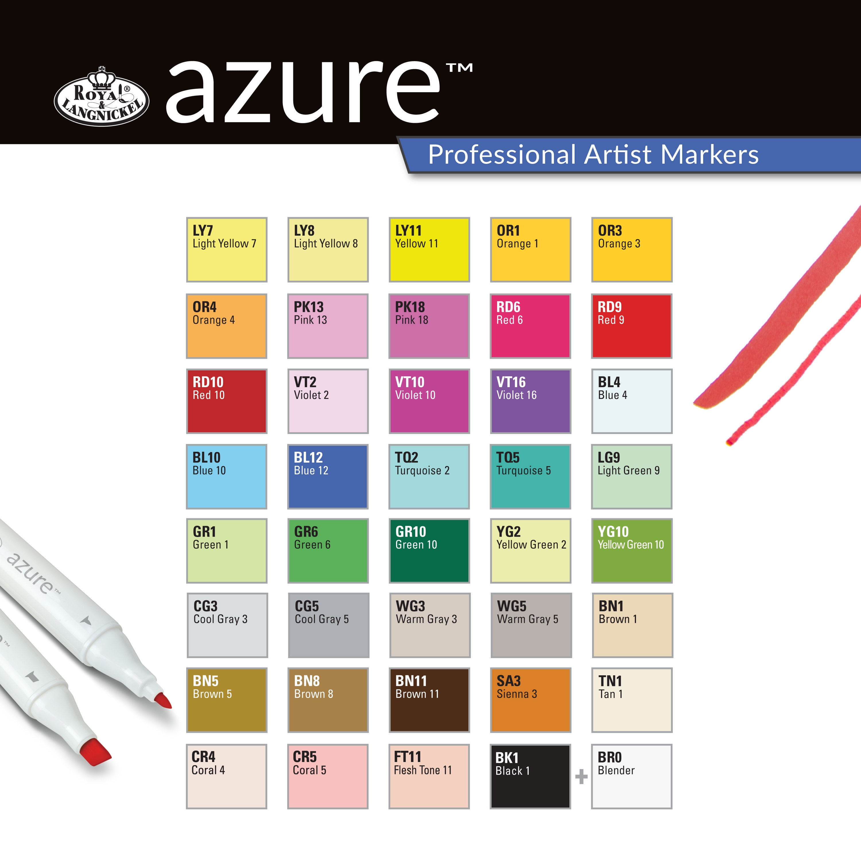 Azure Marker Set 7/Pkg-Grayscale Colors