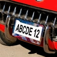 thumbnail image 5 of American Flag Fireworks License Plate Frame 2 Pieces Independence Memorial Day Car Front License Plate Frame for Women Men Auto Decoration Hardware 2 Round Holes Quality Aluminum License Plate Cover, 5 of 6