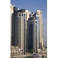 thumbnail image 2 of Young, Bill 13x18 Black Ornate Wood Framed with Double Matting Museum Art Print Titled - UAE, Dubai Marina towers with boats at anchor, 2 of 4