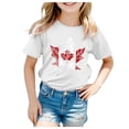 thumbnail image 1 of PMVFHDE Canada Day T-Shirt à Motif Imprimé de Feuille d'Érable Haut Musical Filles T-Shirt à Manches Courtes T-Shirt d'Été à Col Rond Coupe Décontractée Chandails de Base, 1 of 4
