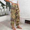 thumbnail image 4 of Wide Leg Pants Woman Flowy Palazzo Drawstring Elastic Waist Trousers with Pockets Casual Lounge, S, 4 of 5