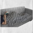 thumbnail image 6 of Retro Soft Flannel Fleece Blanket, Brush Drawn Rounds in Striped Rhombus Shape Monochrome Art Illustration, Cozy Plush for Indoor and Outdoor Use, 50" x 60", Charcoal Grey and White, by Ambesonne, 6 of 6